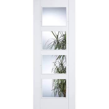 White Vancouver Clear Glazed Fire Door